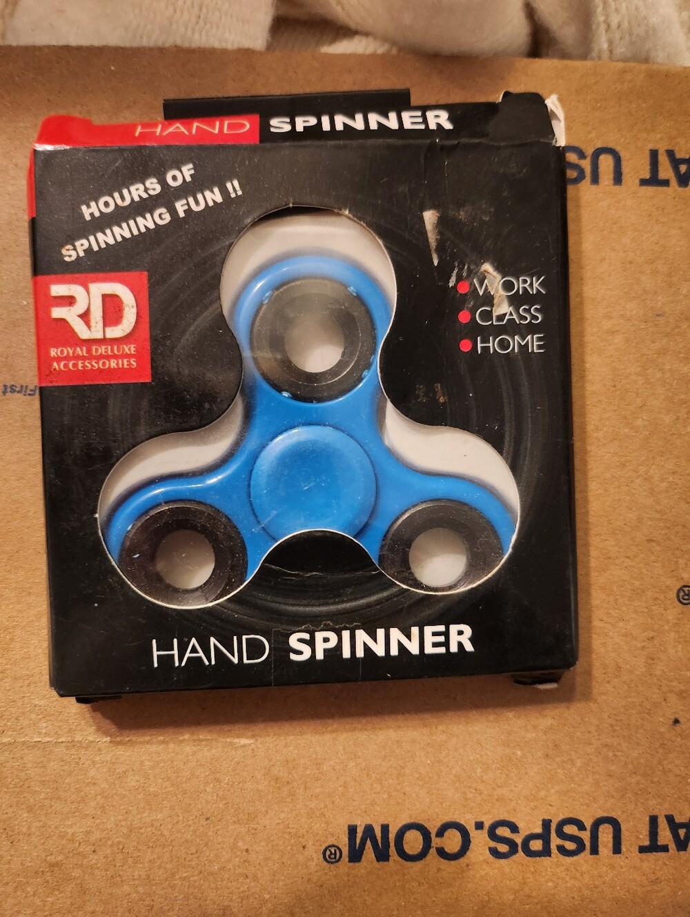 Blue fidget spinner